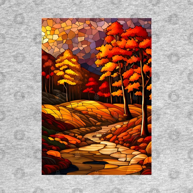 Stained Glass Autumn Foliage by Chance Two Designs